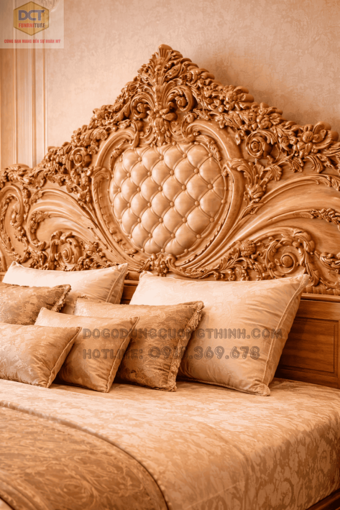 Giường ngủ cổ điển hoàng gia gỗ gõ đỏ G47 đẳng cấp